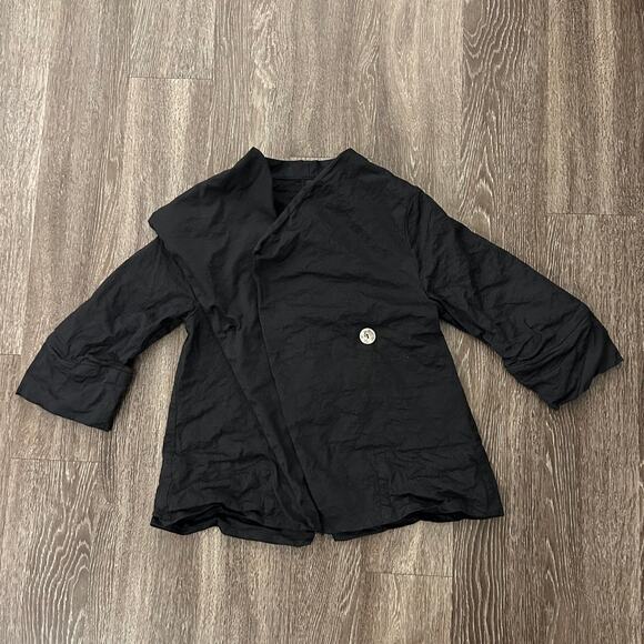 EUC Porto San Francisco Charcoal Black Asymmetric Jacket Size 2 / Medium Italian - Picture 8 of 14